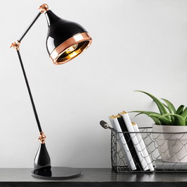 Opviq Lámpara de mesa Yıldo - 7015 Negro y Cobre